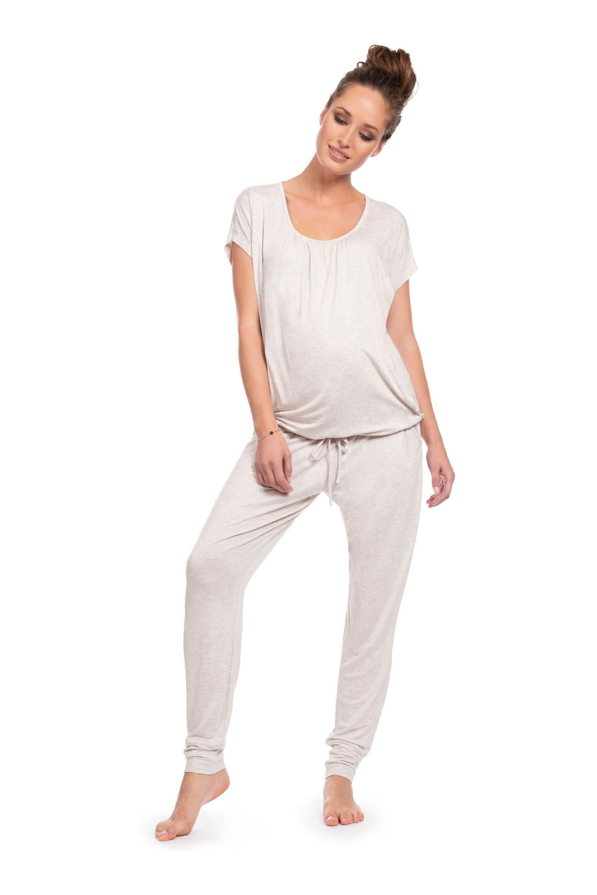 Seraphine Maternity & Nursing Ultra-Soft White Loungewear Set - Image 1 of 3