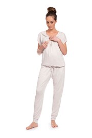 Seraphine Maternity & Nursing Ultra-Soft White Loungewear Set - Image 3 of 3