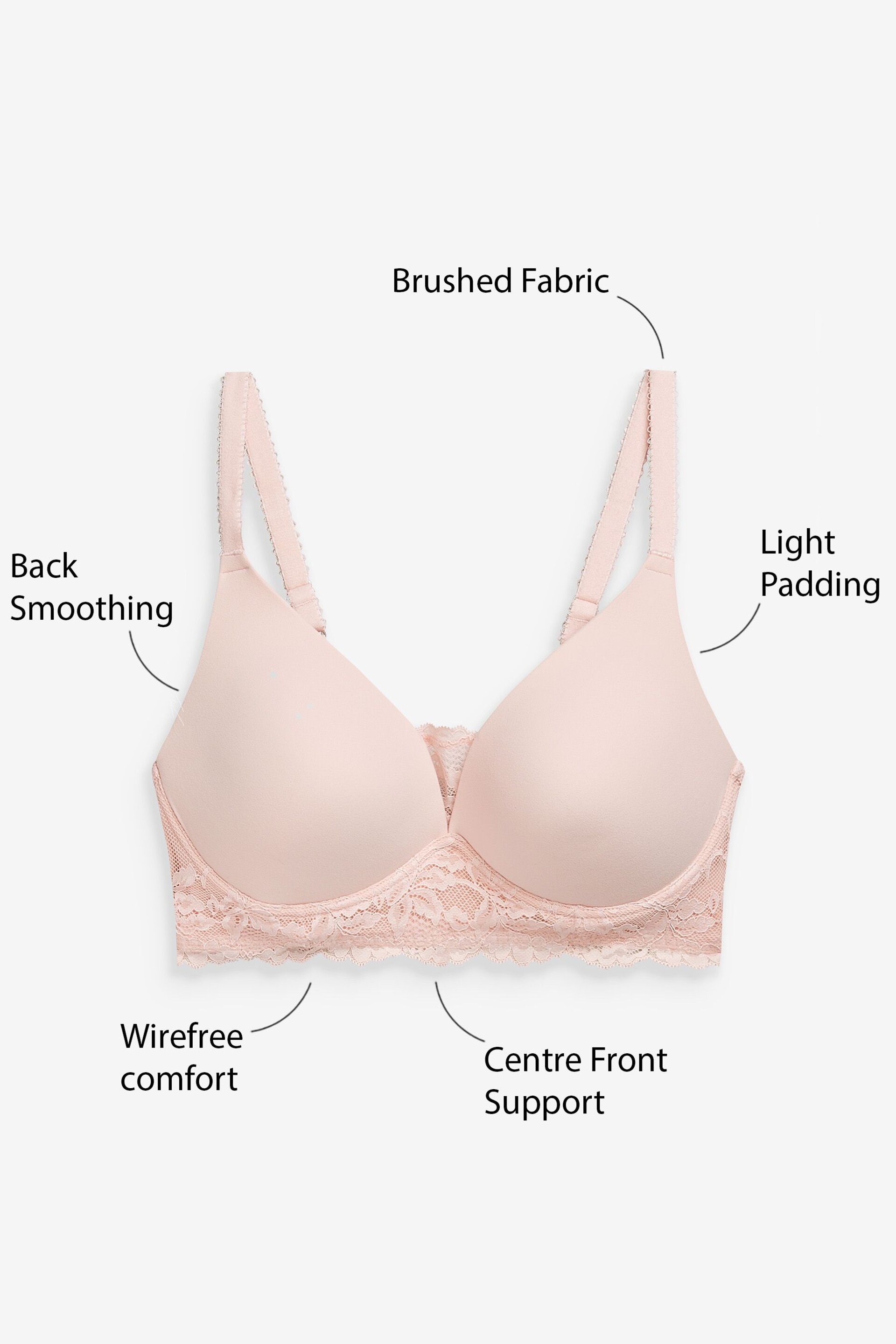 Light Pink DD+ Light pad Non Wire Lounge Bra - Image 6 of 6