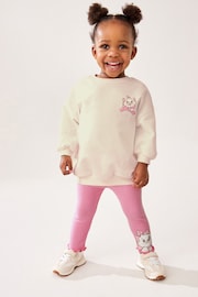 Pink Disney Aristocats Long Sleeve 100% Cotton T-Shirt And Leggings Set (3mths-7yrs) - Image 2 of 6