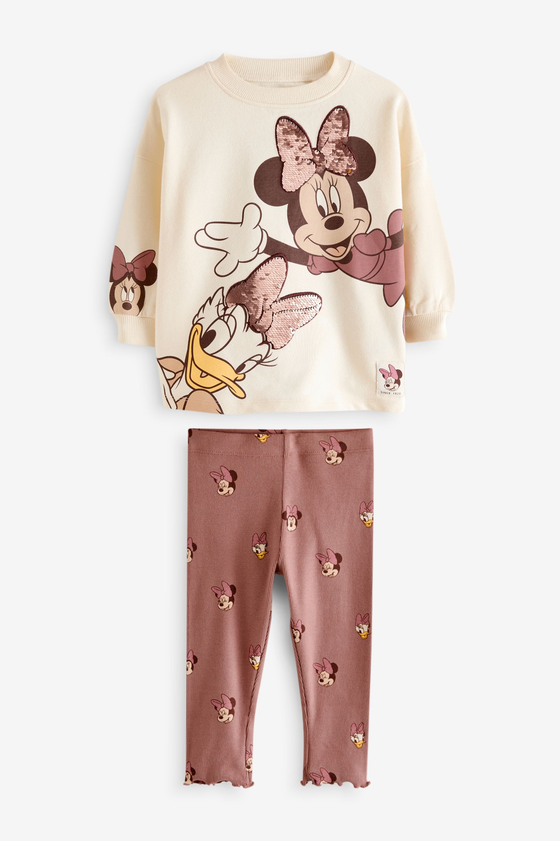 Buy Disney Minnie Mouse And Daisy Sequin Long Sleeve 100 Cotton T Shirt And Leggings Set 3mths 7yrs Next Ukraine