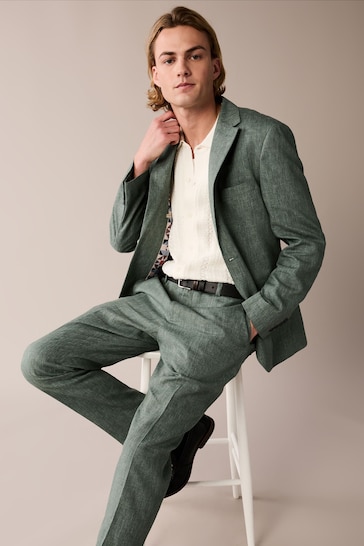 Green Linen Suit: Jacket