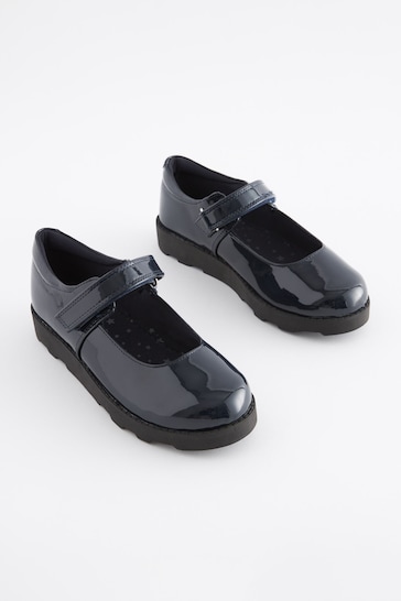Navy Patent Junior School Mary Jane Shoes
