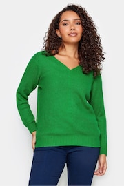 M&Co Green V-Neck Long Sleeve Jumper - Image 1 of 4