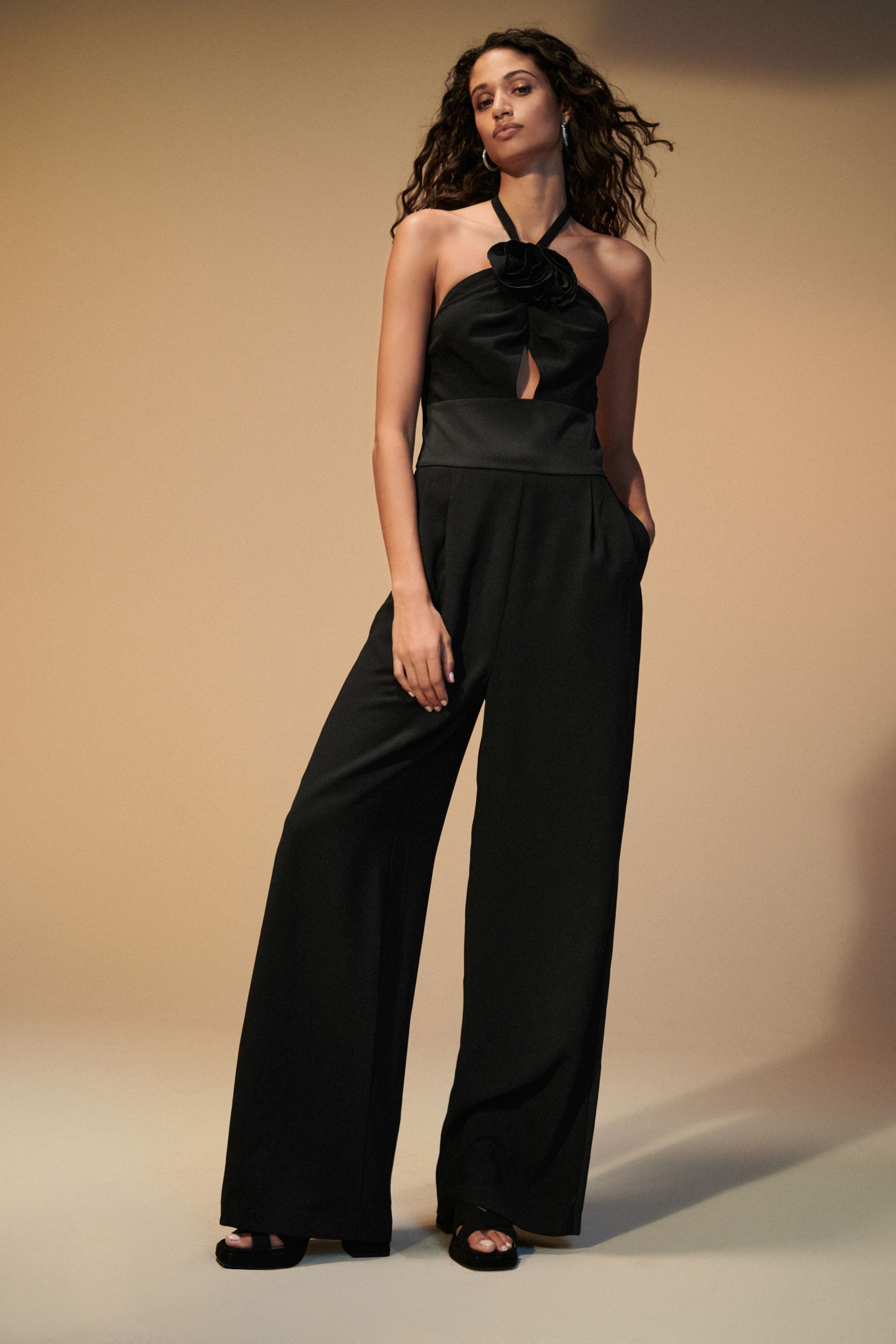 Black tailored jumpsuit discount