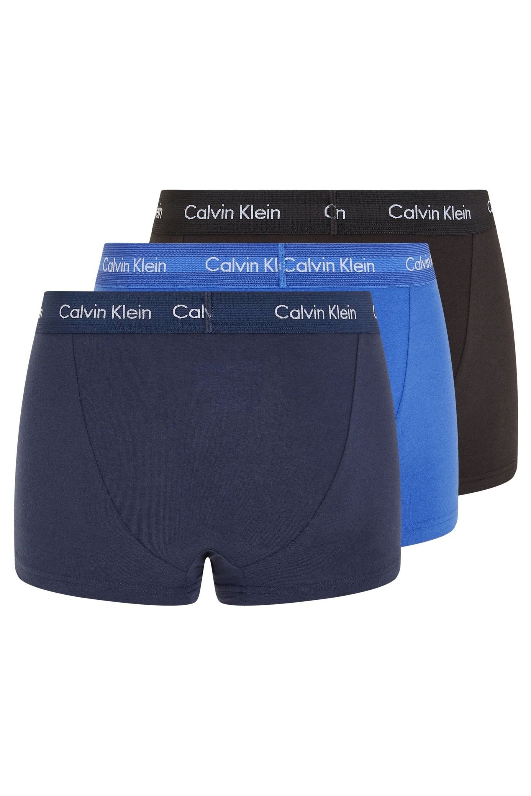 Buy Calvin Klein Blue Low Rise Trunks 3 Pack Boxers from Next USA