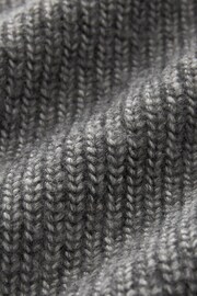 Grey Relaxed Fisherman Rib Knitted Polo Shirt - Image 7 of 7