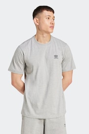 adidas originals Grey Originals Trefoil Essentials 100% Cotton T-Shirt - Image 1 of 7