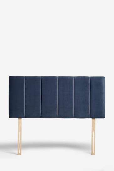 Opulent Velvet Dark Navy Blue Panel Upholstered Headboard