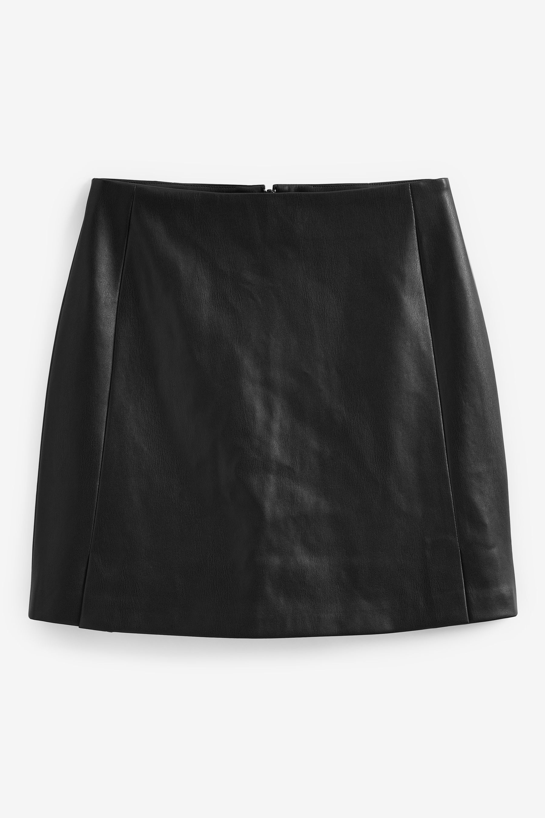 Black Faux Leather PU Mini Skirt