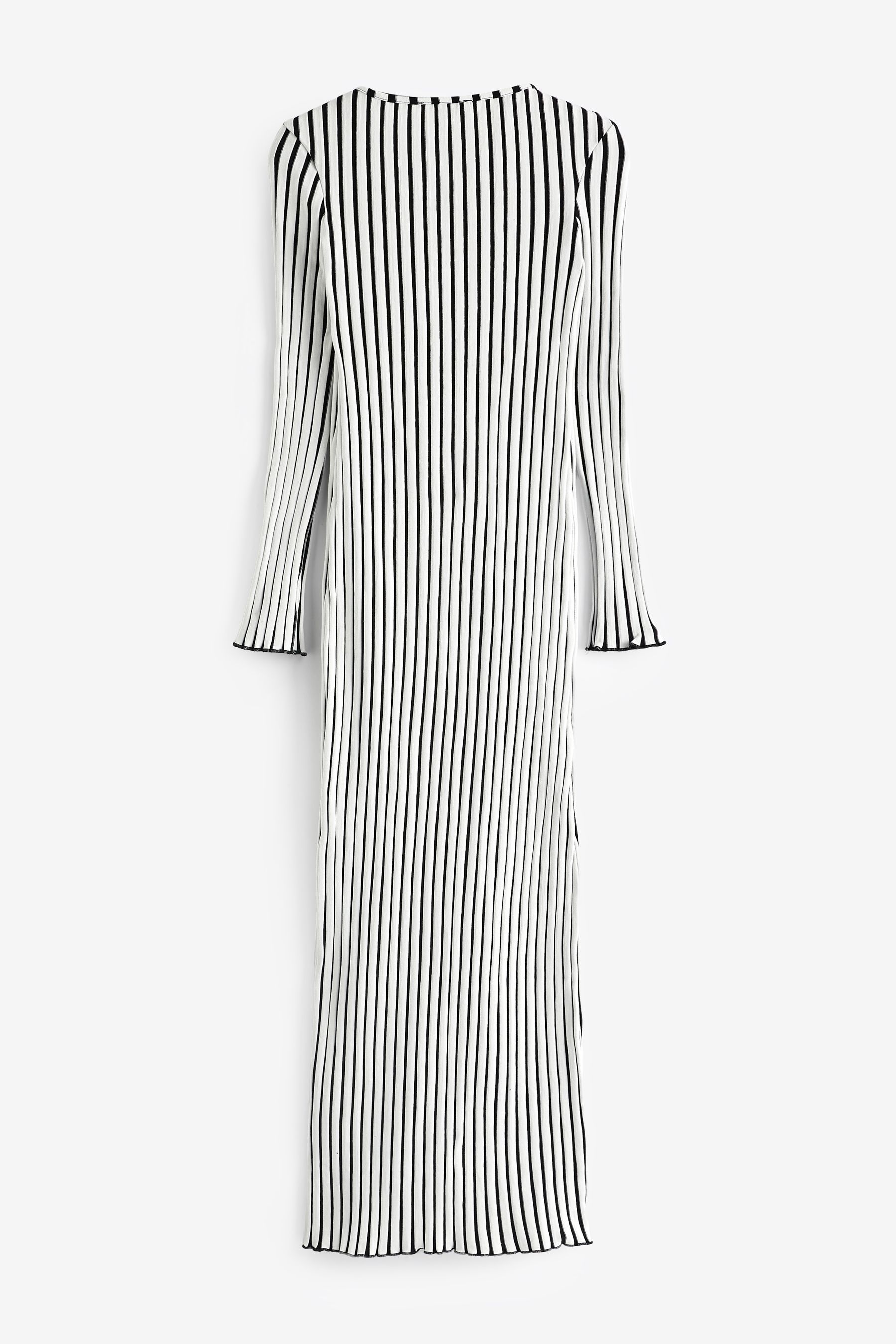 Buy Black White Monochrome Striped Ribbed Maxi Dress from the Next