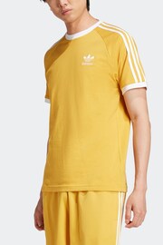 adidas Yellow Adicolor Classics 3-Stripes T-Shirt - Image 2 of 7