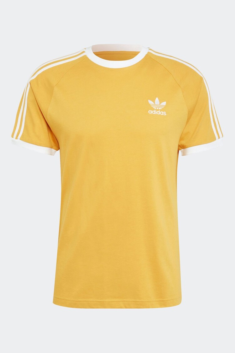 adidas Yellow Adicolor Classics 3-Stripes T-Shirt - Image 7 of 7