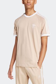 adidas Loght Brown Adicolour Classics 3-Stripes T-Shirt - Image 4 of 7