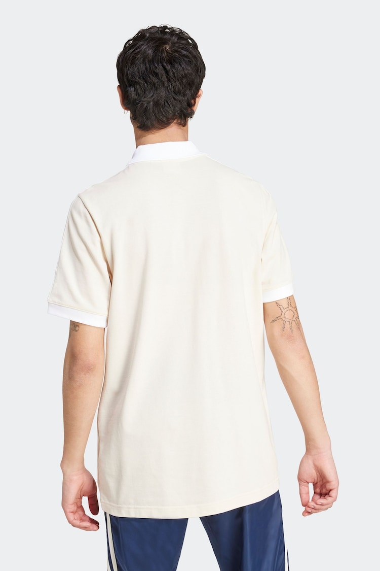 adidas originals White orignal Adicolor Classics 3 Stripes 100% Cotton Polo Shirt - Image 2 of 7