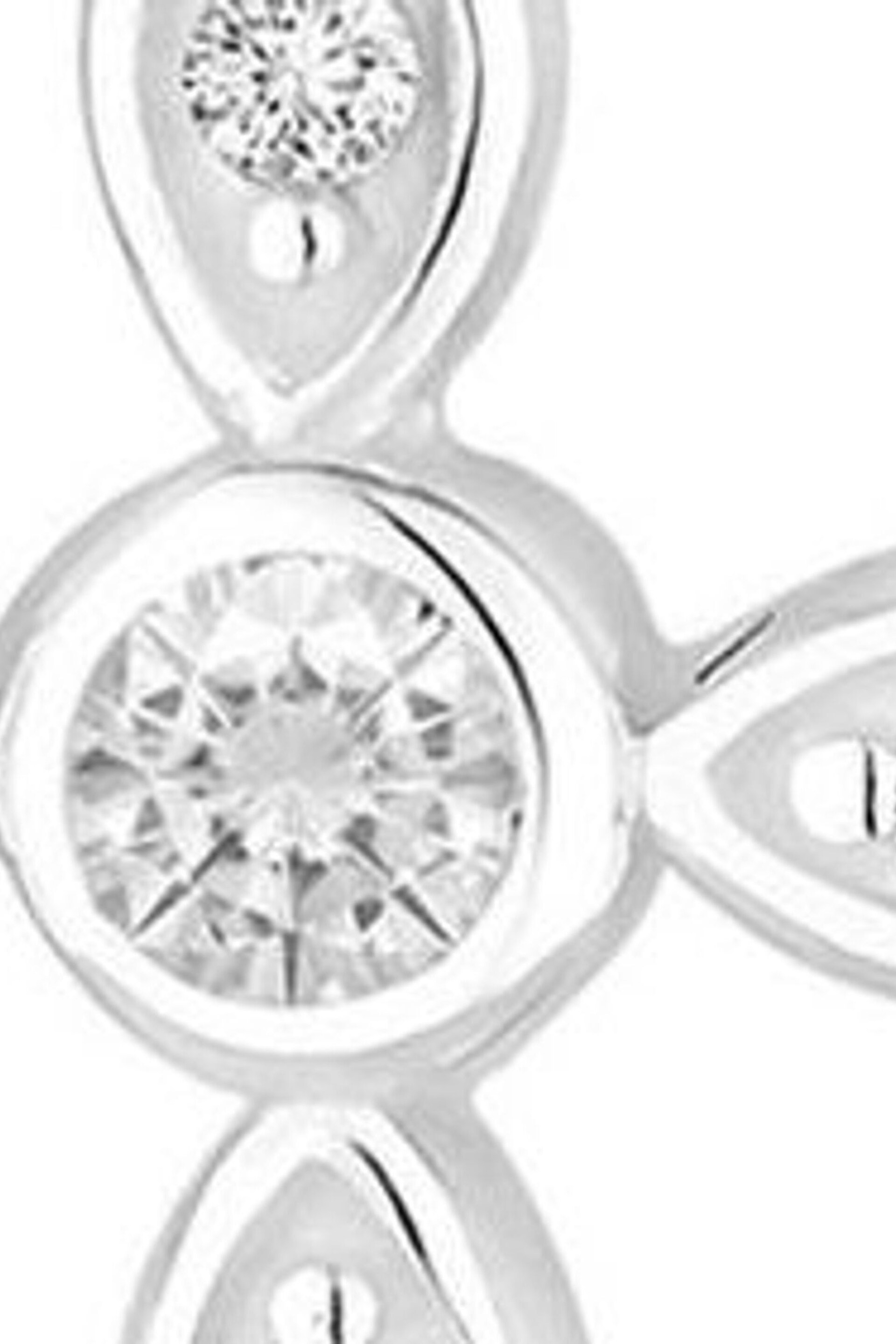 Simply Silver Silver Tone Cubic Zirconia Cross Pendant Necklace - Image 2 of 4