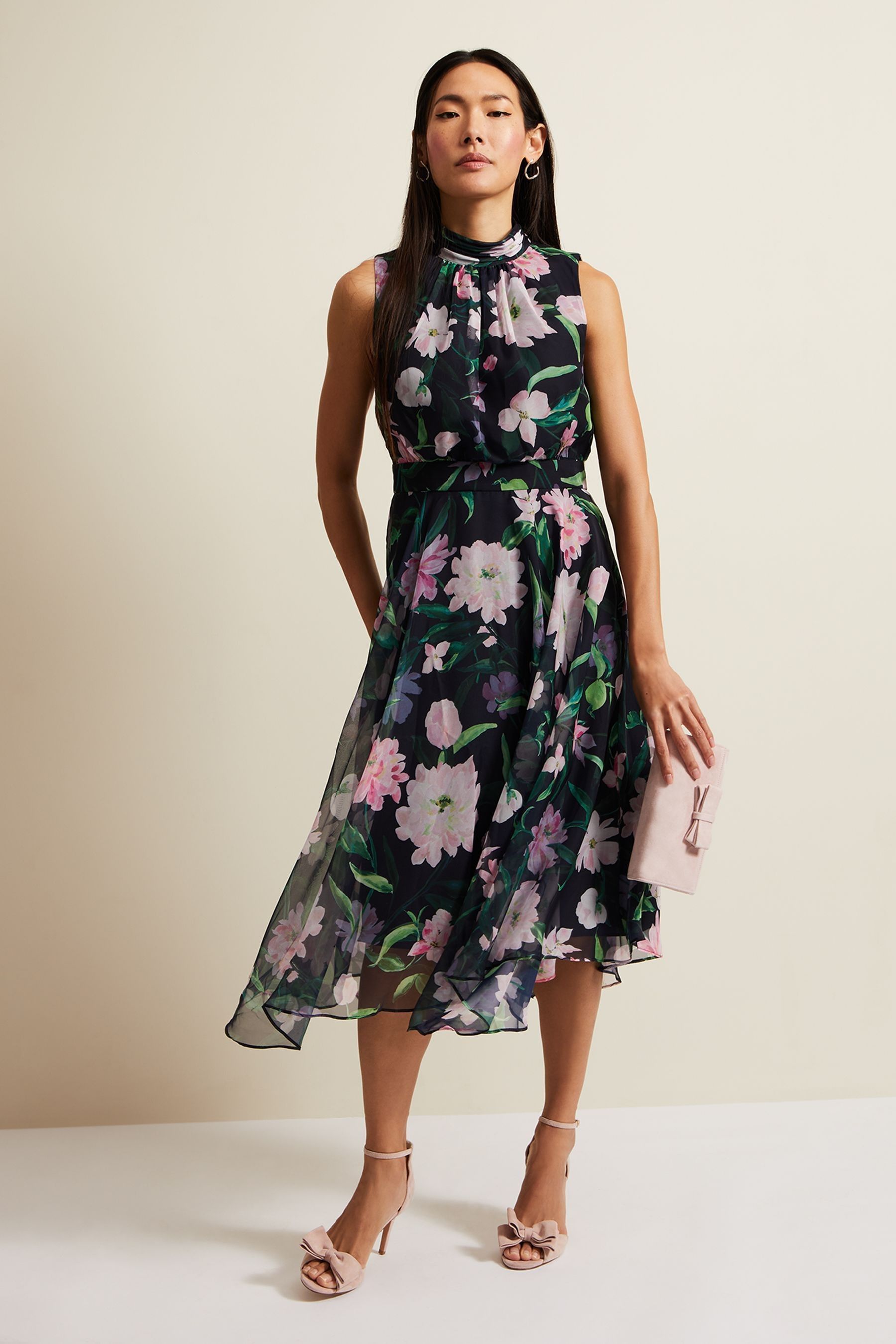 Phase Eight Black Petite Petite Lucinda Floral Dress