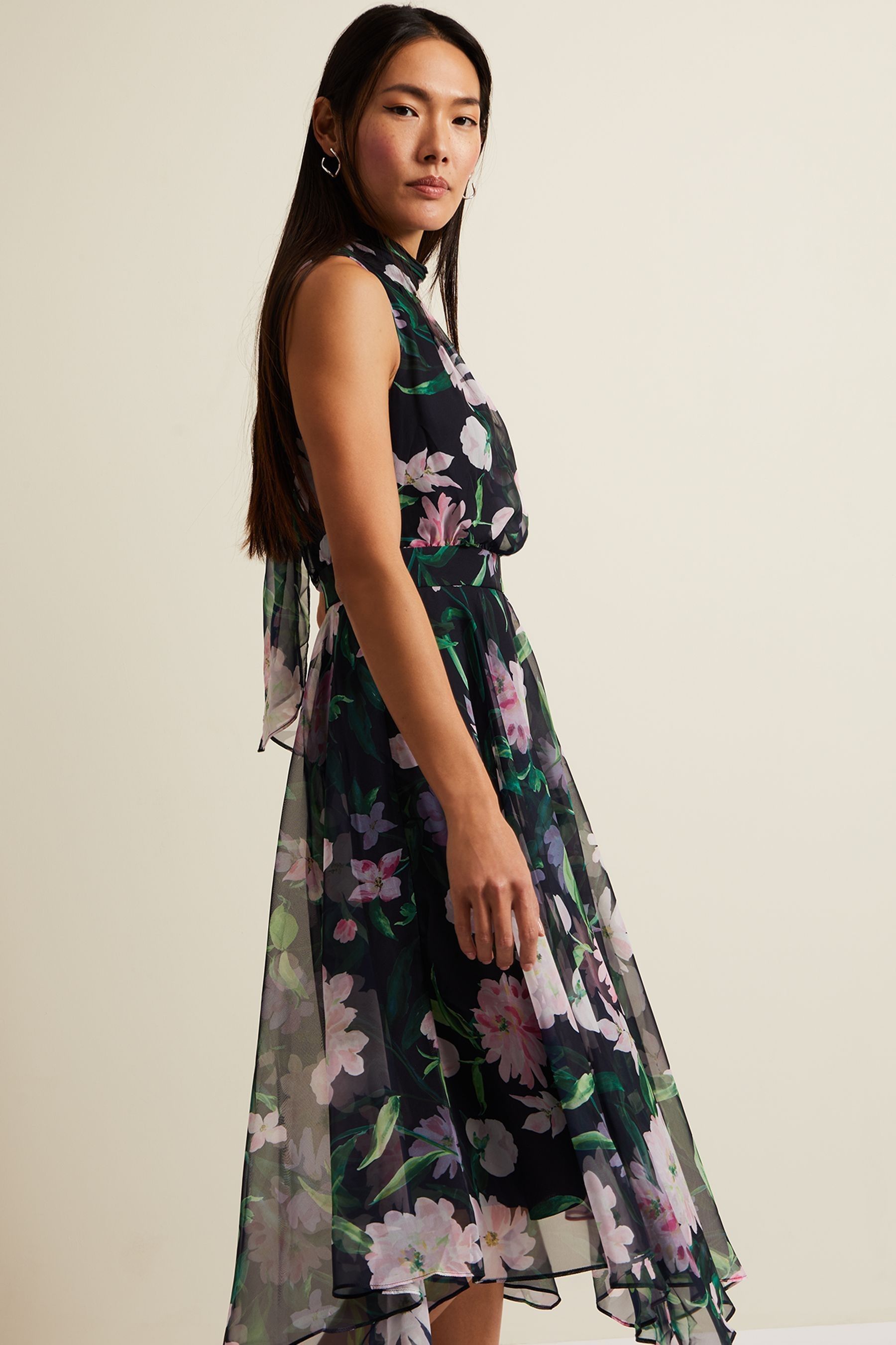 Black floral dress next cheap