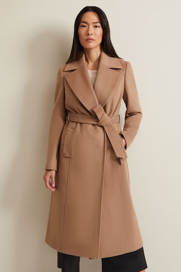 Phase Eight Natural Livvy Wool Camel Trench Coat