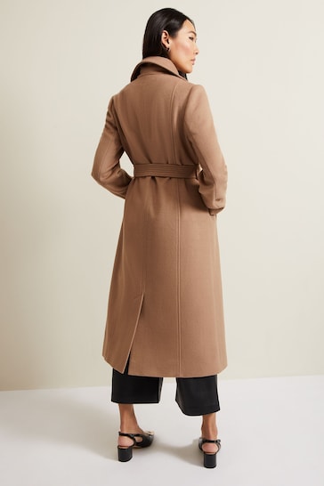 Phase Eight Natural Livvy Wool Camel Trench Coat