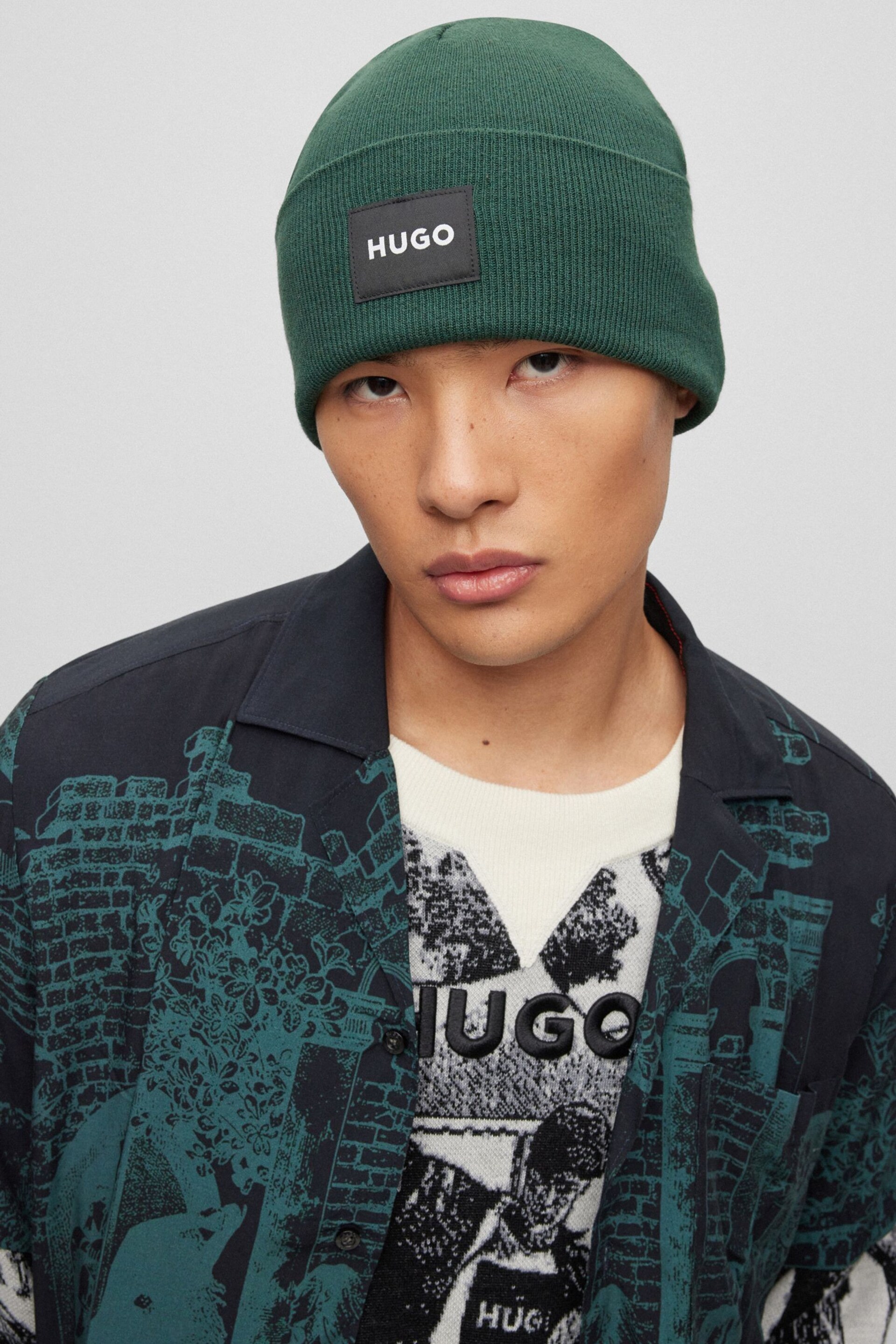 HUGO Green Xevon Beanie - Image 1 of 4