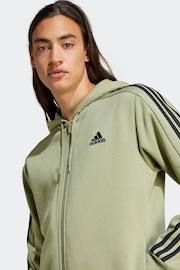 adidas Essentials Fleece 3 у смужку Zip-Up Hoodie - Image 5 of 7