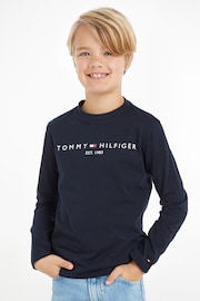 Tommy Hilfiger Girls Blue Essential Logo Long Sleeve T-Shirt - Image 4 of 8