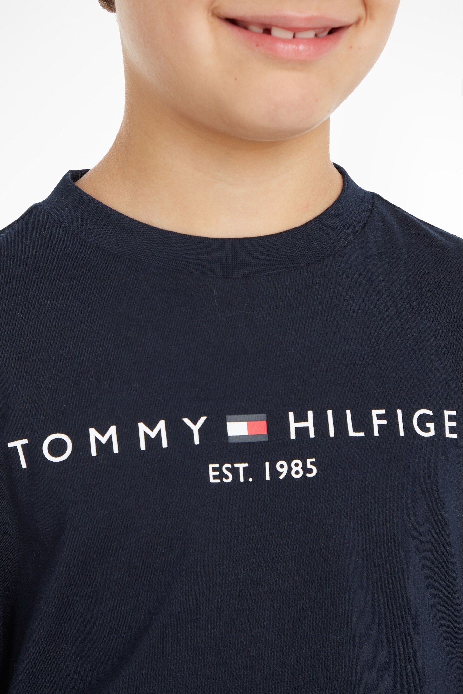 Tommy Hilfiger Girls Blue Essential Logo Long Sleeve T-Shirt - Image 6 of 8