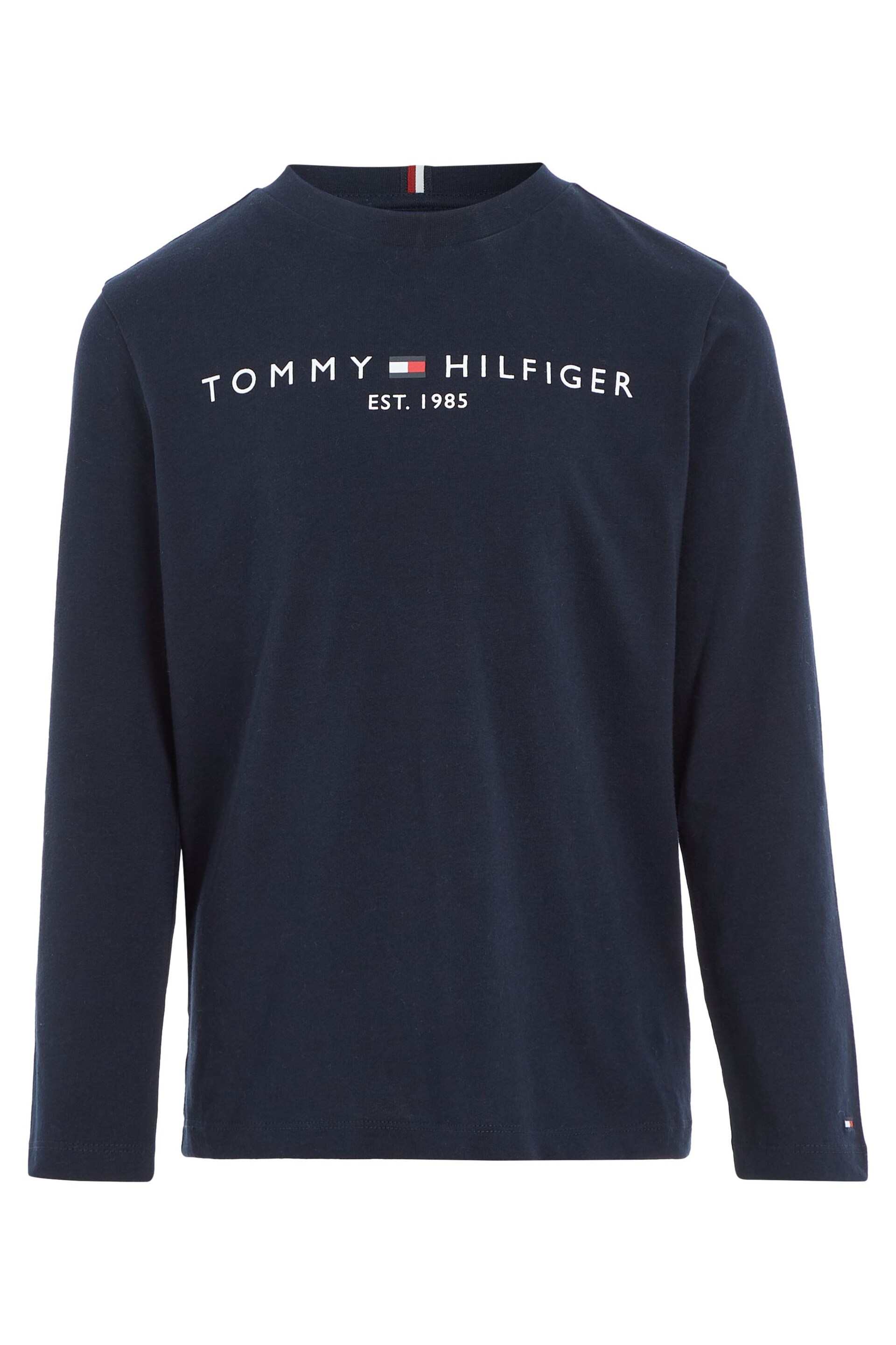 Tommy Hilfiger Girls Blue Essential Logo Long Sleeve T-Shirt - Image 7 of 8