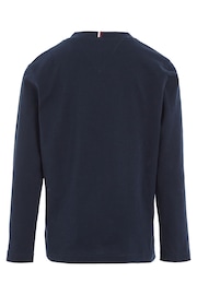 Tommy Hilfiger Girls Blue Essential Logo Long Sleeve T-Shirt - Image 8 of 8