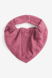 Pink Baby Muslin Dribble 100% Cotton Bibs 3 Pack - Image 3 of 4