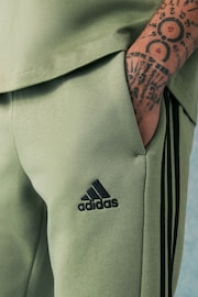 adidas Green Essentials 3 Stripe Joggers - Image 5 of 5