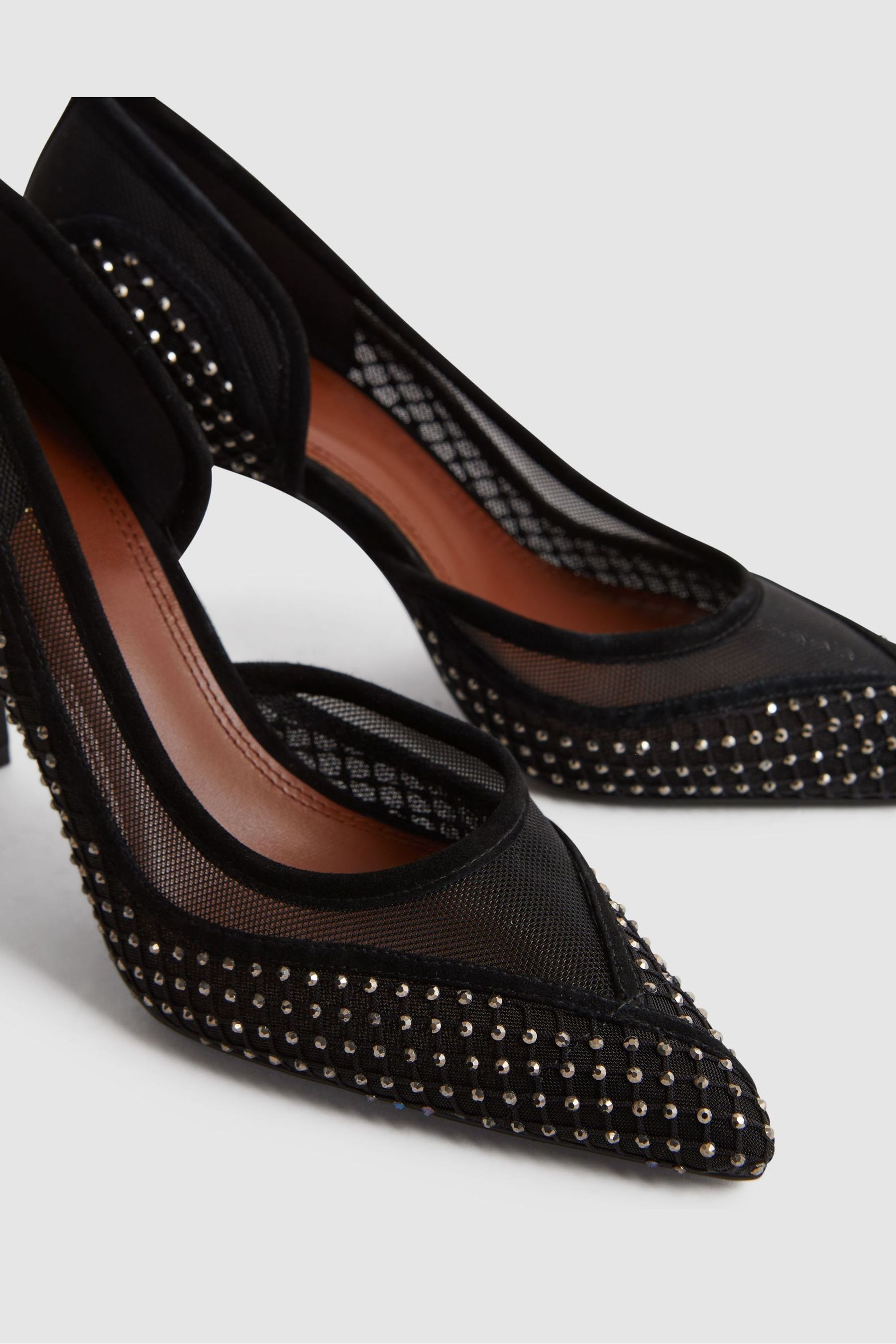 Black mesh court shoes clearance
