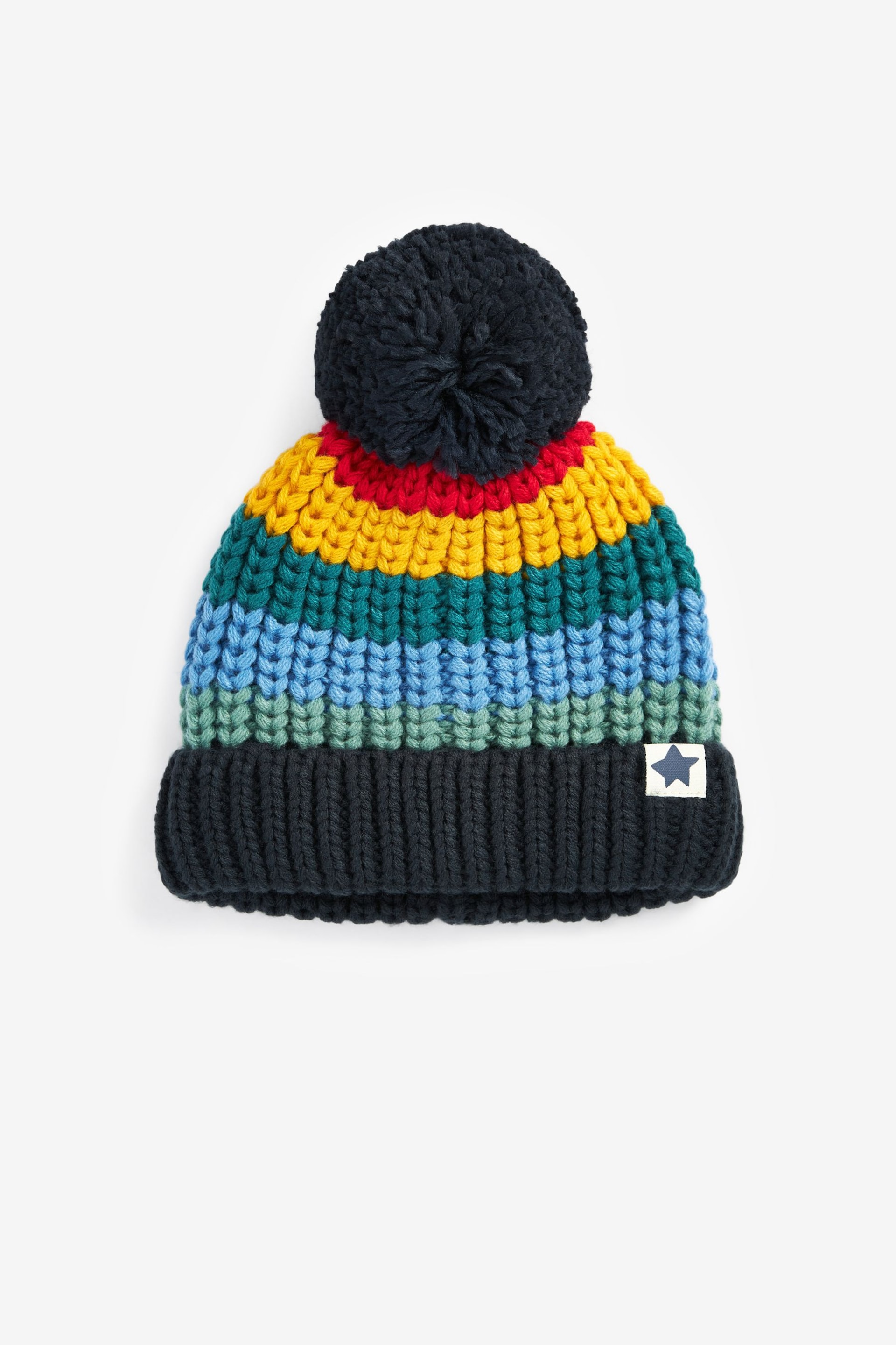 Rainbow Pom Hat (3mths-16yrs) - Image 1 of 2