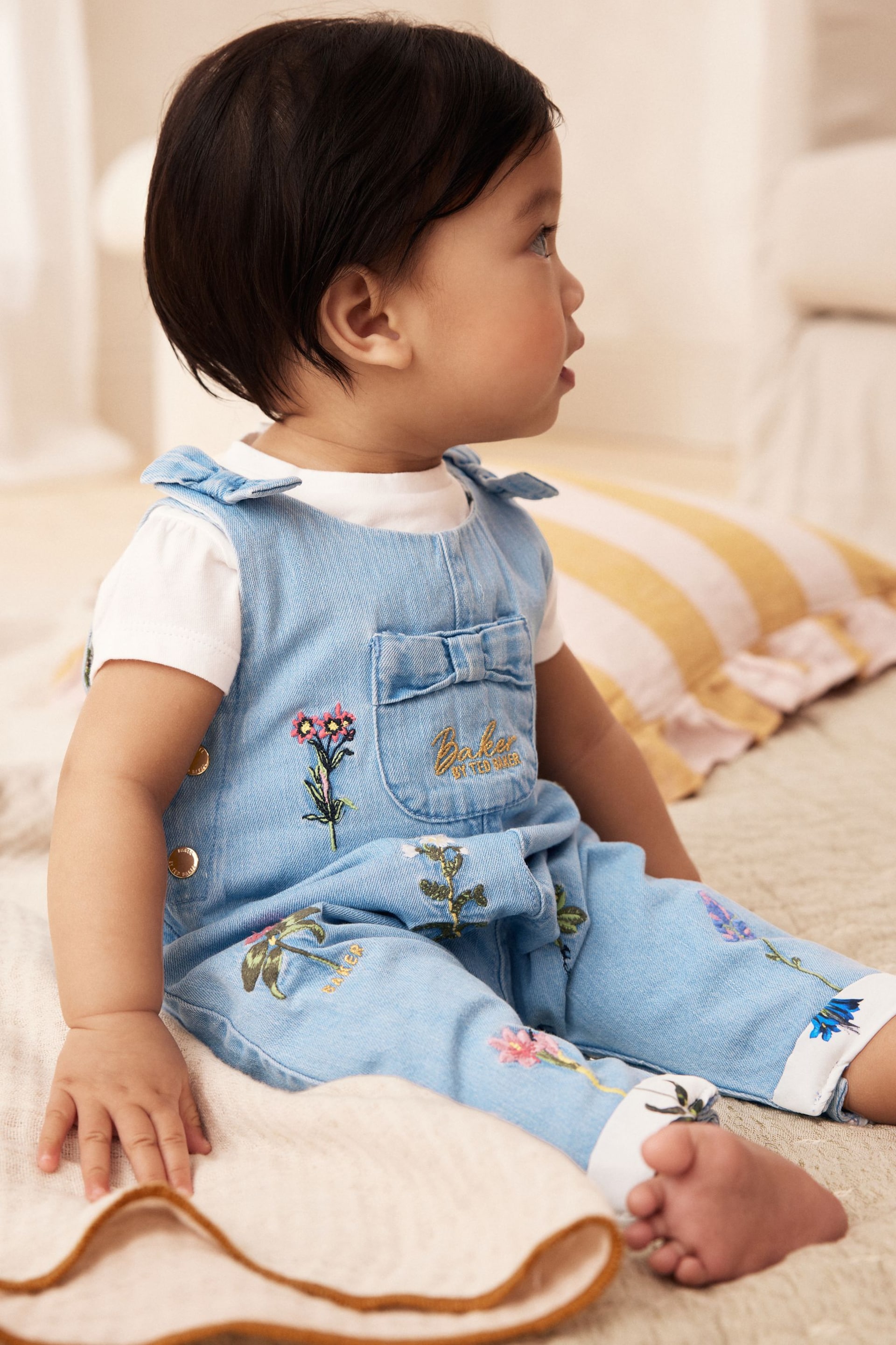 Baker by Ted Baker T-Shirt And Embroidered Denim Dungarees Set - Image 3 of 13