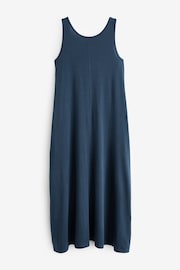 Navy Blue Sleeveless Jersey Dress - Image 4 of 5
