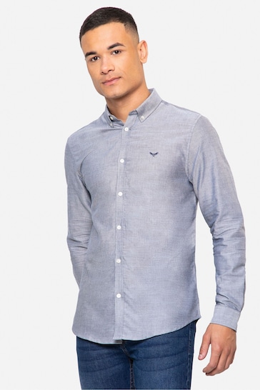 Threadbare Blue Oxford Cotton Long Sleeve Shirt