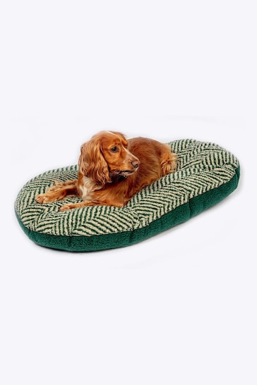 Danish Designs Green Fleece Herringbone Quilted Mattress Dog Bed