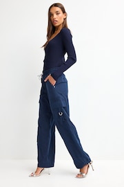 Navy Blue Lightweight Cargo Trousers - Image 2 of 7
