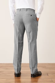Light Grey Wool Mix Textured Suit Trousers - Image 4 of 9