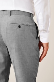 Light Grey Wool Mix Textured Suit Trousers - Image 6 of 9