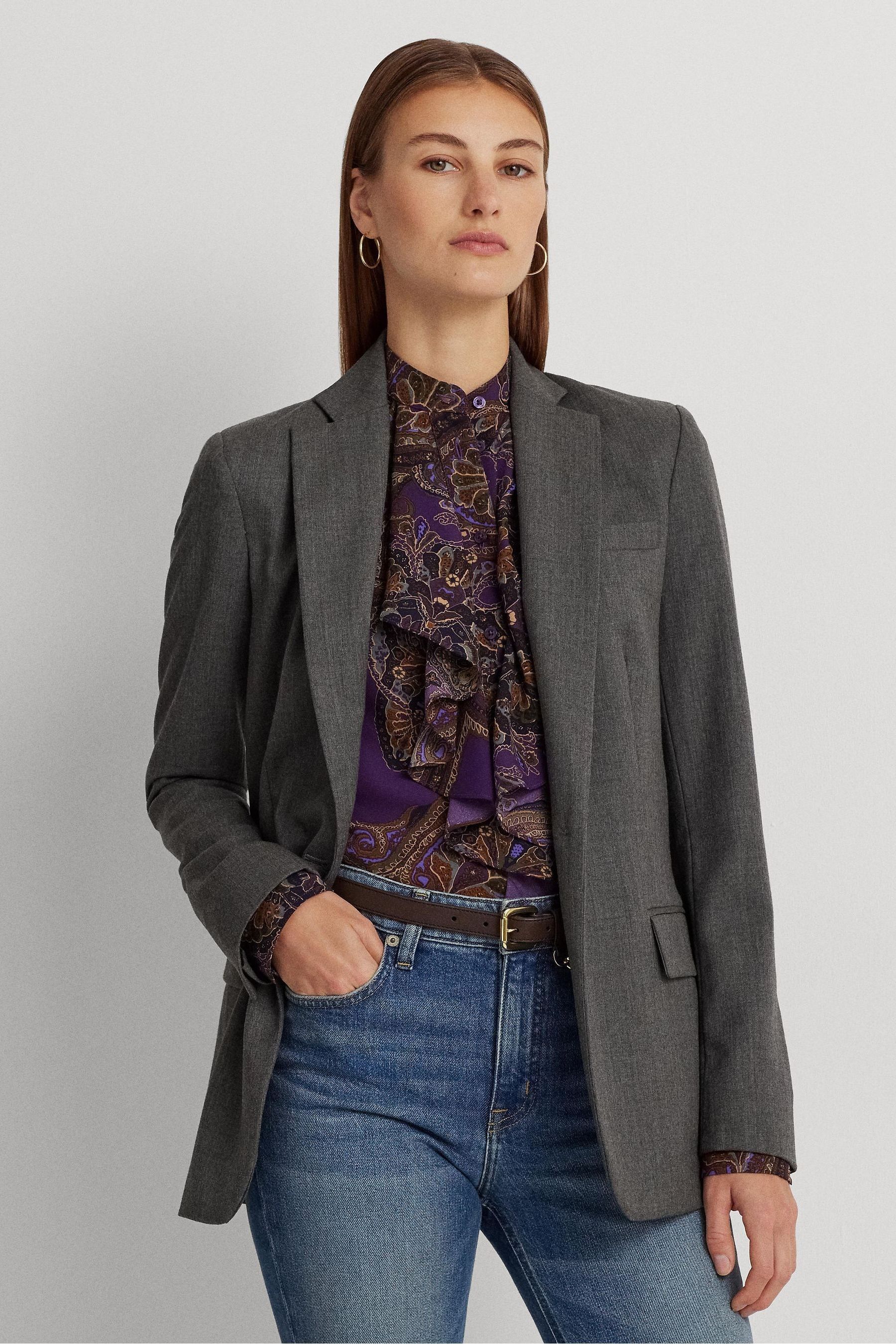 Grey twill blazer online