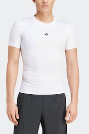 adidas White TECHFIT Compression Training T-Shirt - Image 6 of 7