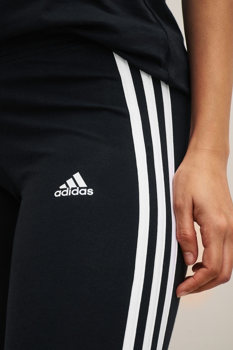 adidas Black 3 Stripe Shorts - Image 4 of 4