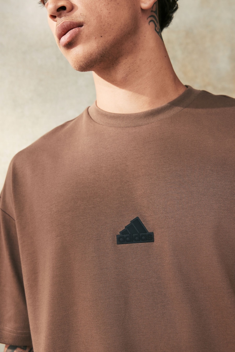 adidas Brown City Escape T-Shirt - Image 4 of 4