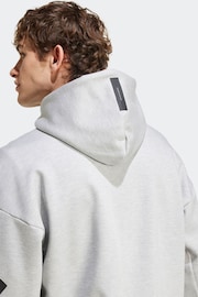 adidas Grey New Z.N.E. Full-Zip Hooded Track Jacket - Image 6 of 8