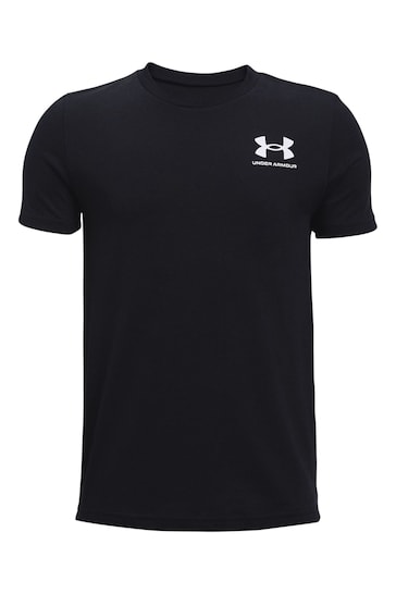 Under Armour Black Boys Youth Sportstyle Left Chest Logo T-Shirt