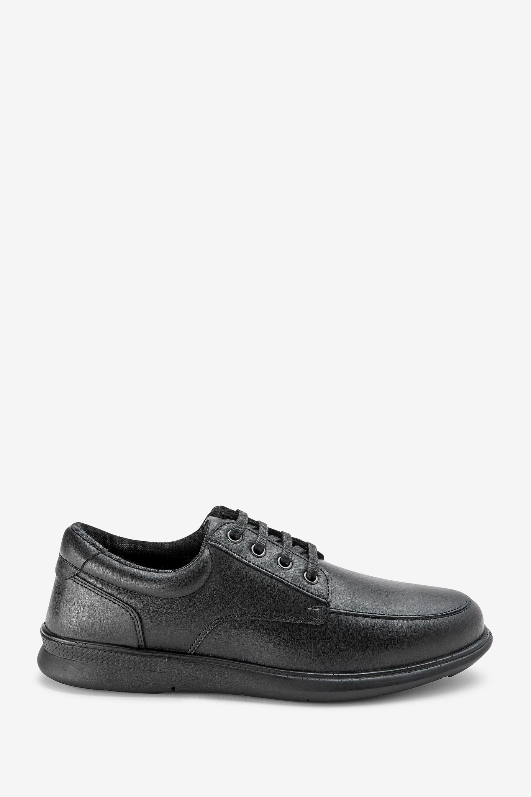 Black Apron Lace Up Derby Shoes