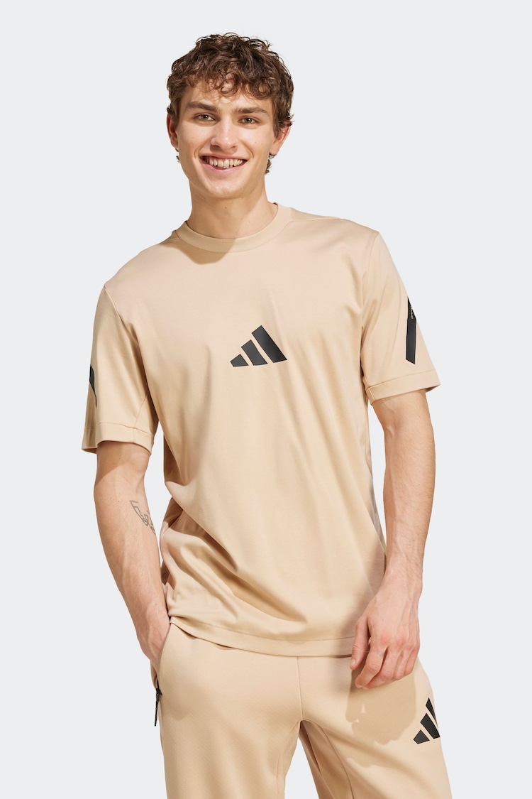 adidas Brown Z.N.E. T-Shirt - Image 1 of 7