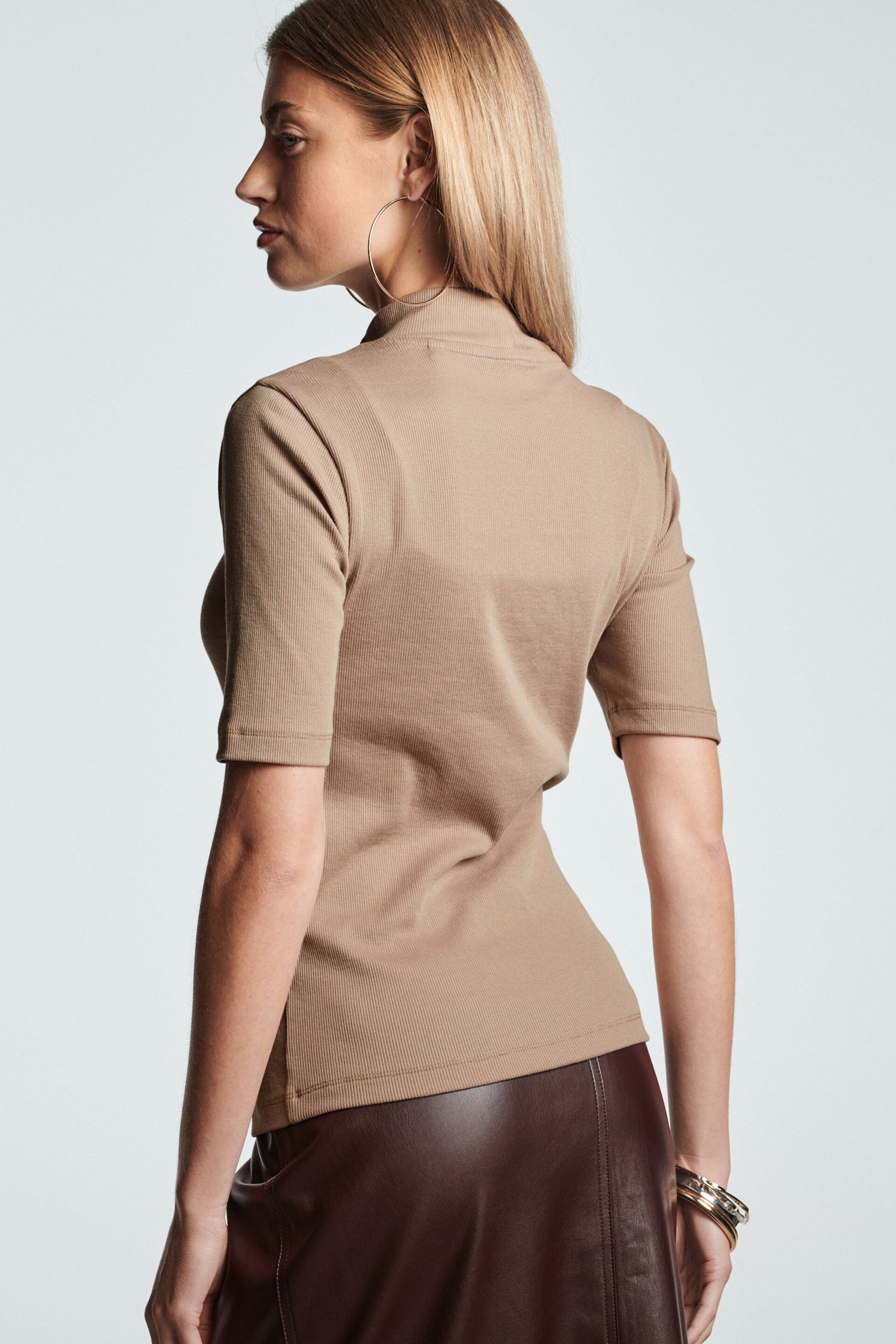 Neutral Half Sleeve High Neck T-Shirt - Image 3 of 10